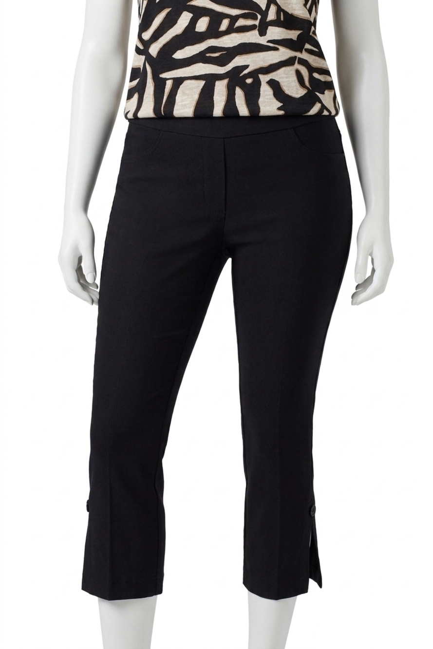 NEW TRIBAL pull on capri pants in black
